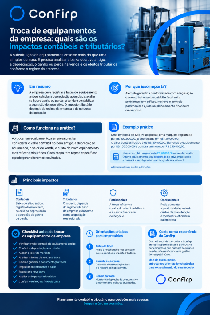 Troca de Equipamentos Impactos Contábeis e Tributários Troca de Equipamentos Impactos Contábeis e Tributários